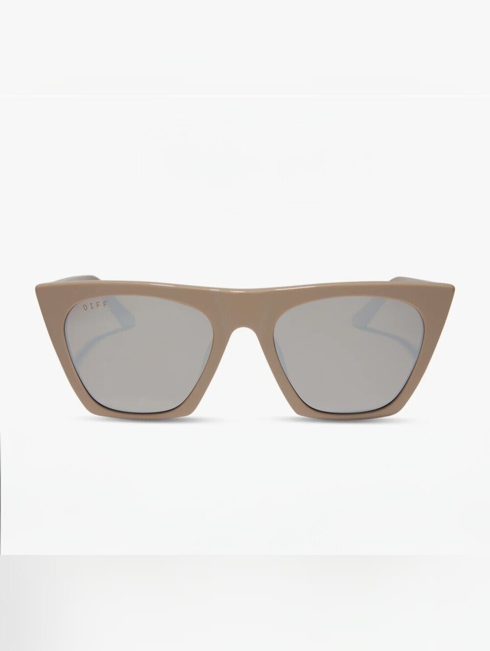 NIB! DIFF Eyewear, Almond Silver Flash Sunglasses, MSRP $108